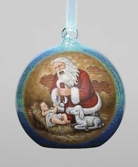 Kneeling Santa Image on Ball