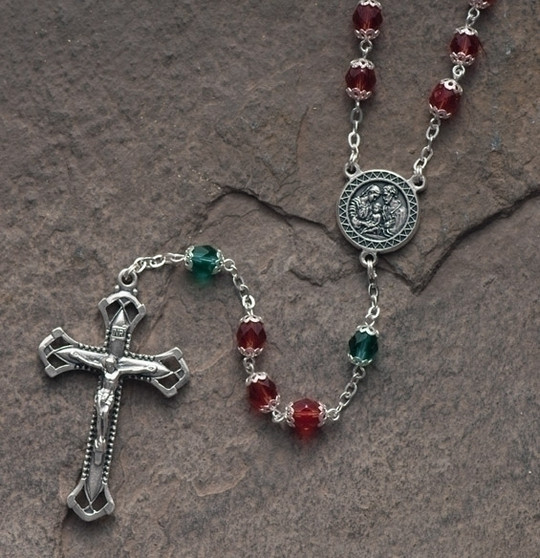 22" Red and Green Christmas Rosary