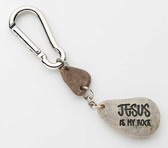 Jesus is my Rock Keyring