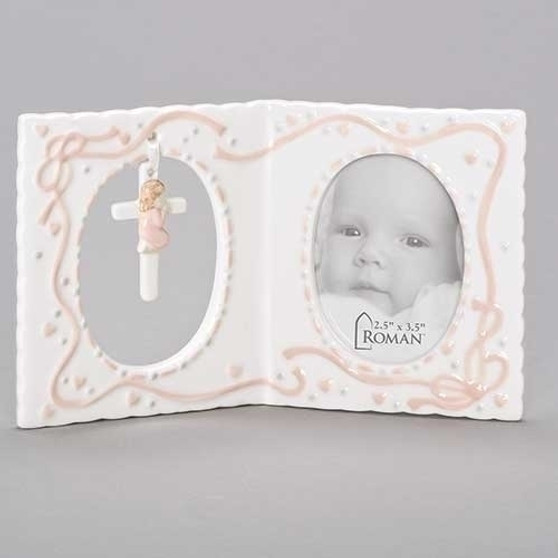 Baby Girl Frame with Cross