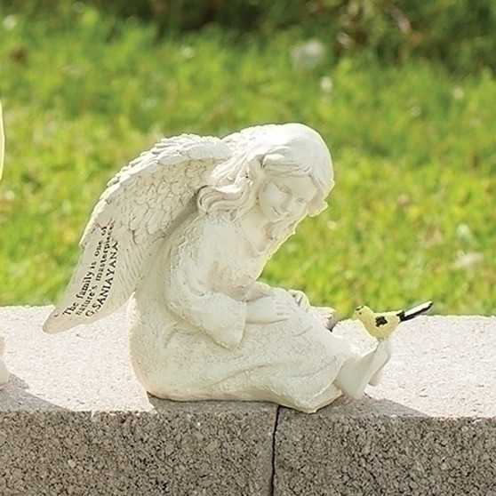 Cherub with Verse and Bird