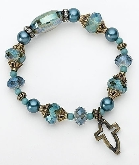 Crossfish Blue Bead Bracelet