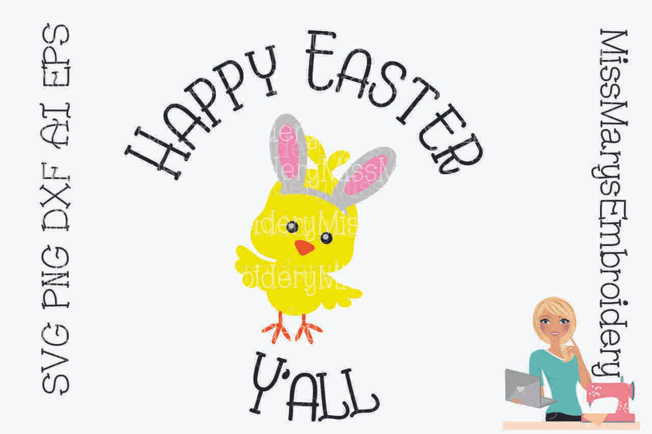 Happy Easter Y'all SVG - Miss Mary's Embroidery