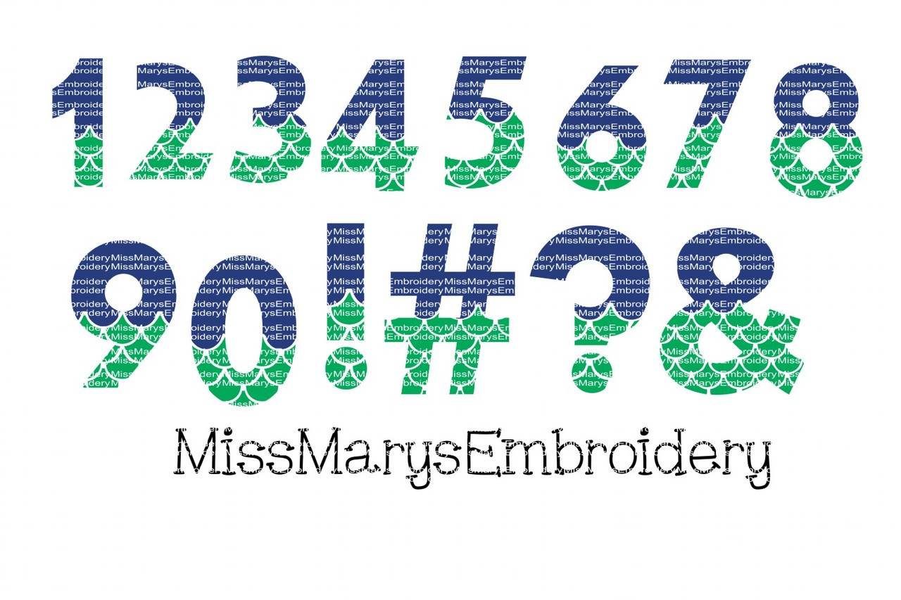 Marimar Lettering Mermaid Letters - Miss Mary's Embroidery