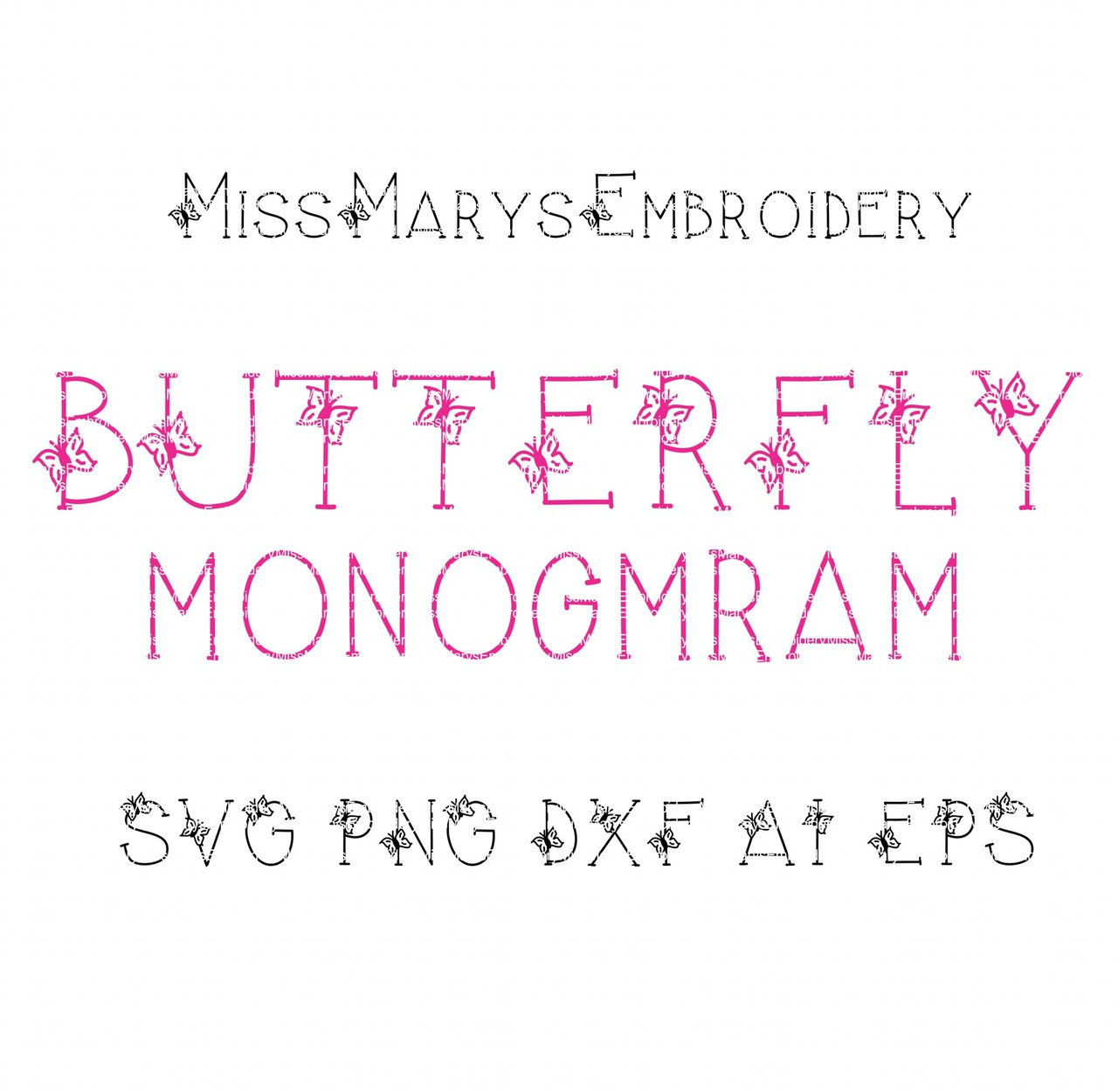 Download Butterfly Monogram Svg Miss Mary S Embroidery