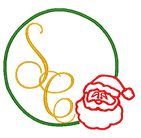 Santa Monogram Frame - Miss Mary's Embroidery