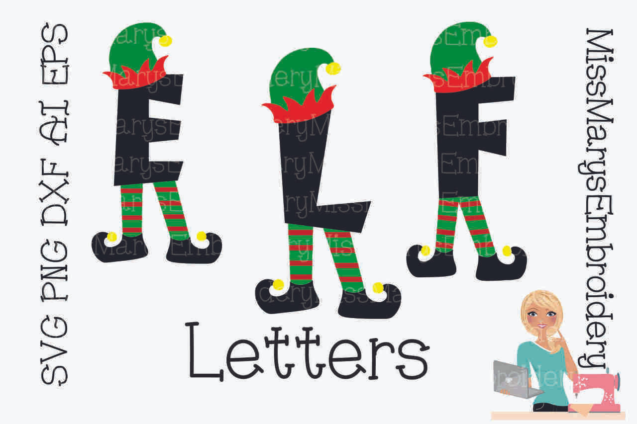 Elf Letters Svg Miss Mary S Embroidery