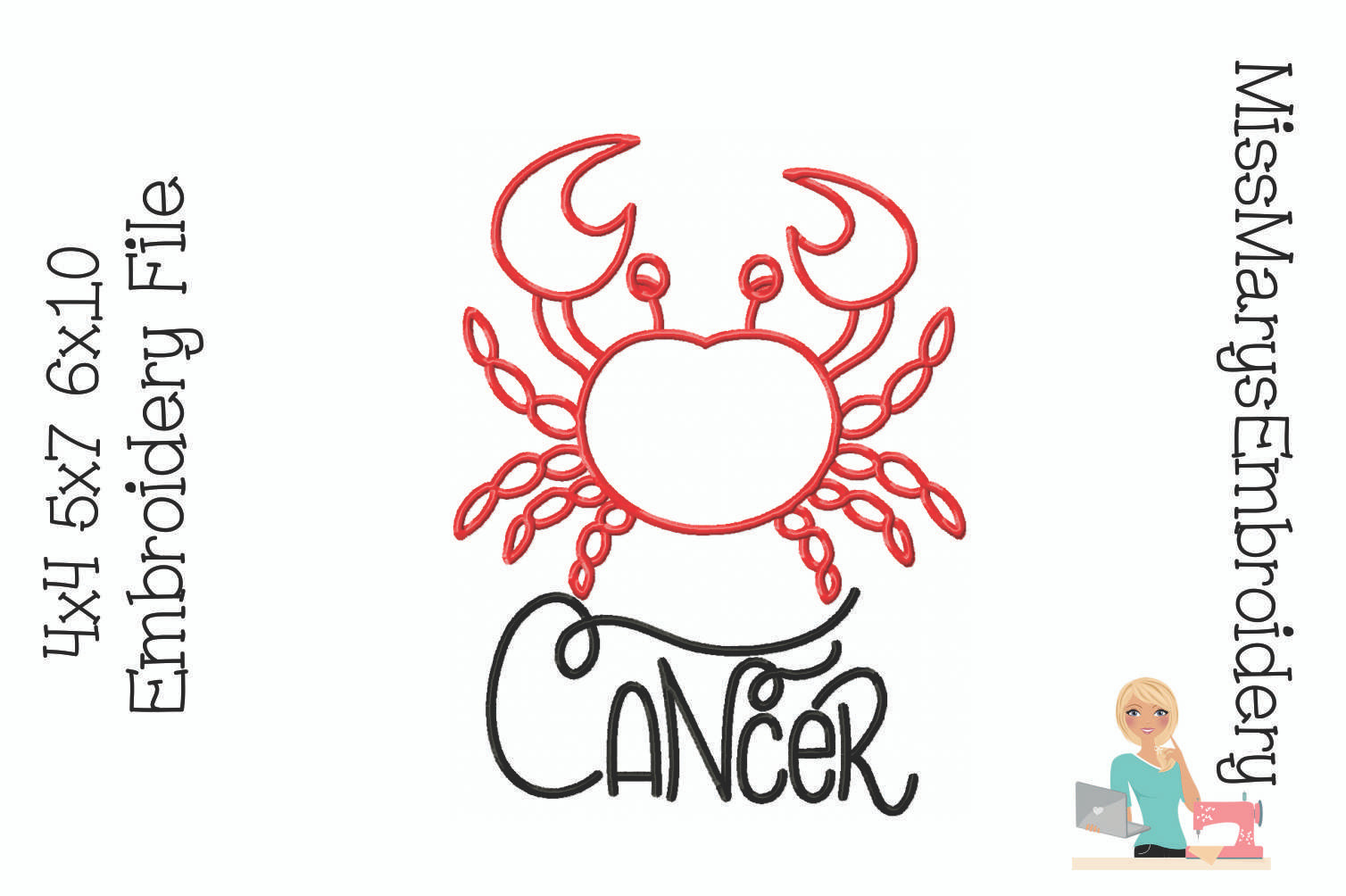 Ladybug Flowers Embroidery Miss Mary's Embroidery