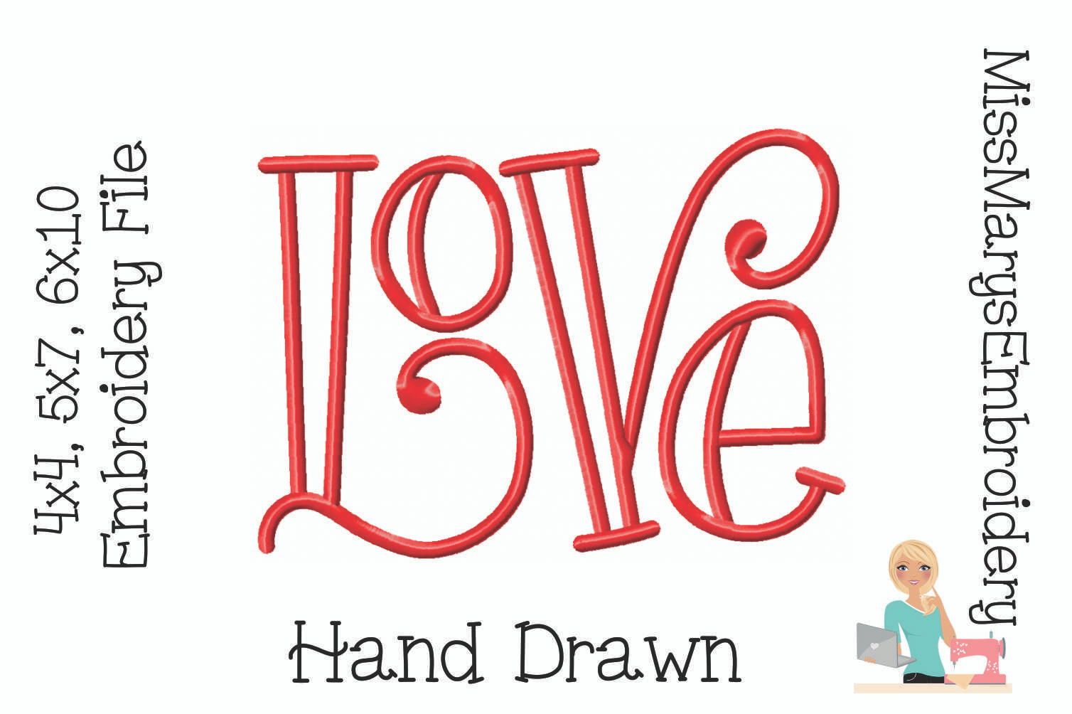 Ladybug Flowers Embroidery Miss Mary's Embroidery