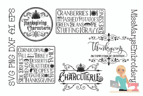 Thanksgiving Charcuterie Board Bundle SVG