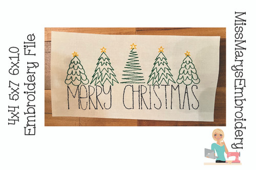 Christmas Trees Sketch Embroidery