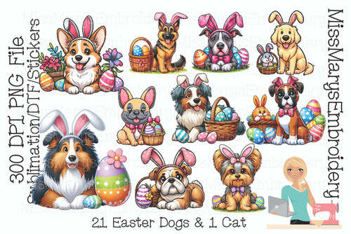 Easter Dog 22 PNGs 