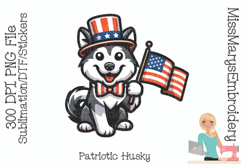 Patriotic Husky PNG