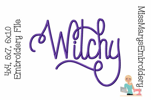 Witchy Hand Lettered Embroidery
