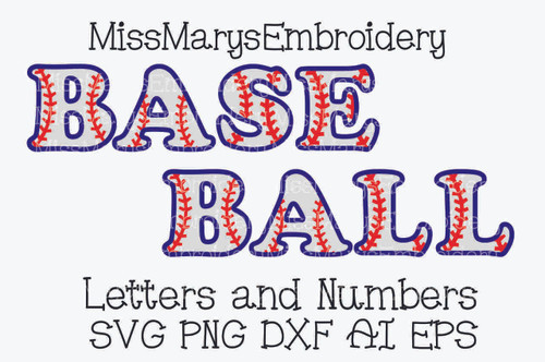 Baseball Letters (Style 1)