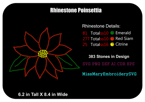 Rhinestone Poinsettia