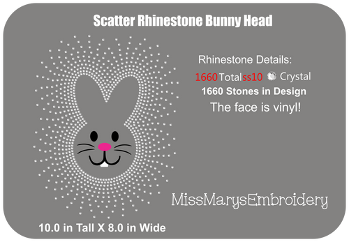 Scatter Rhinestone Bunny Head