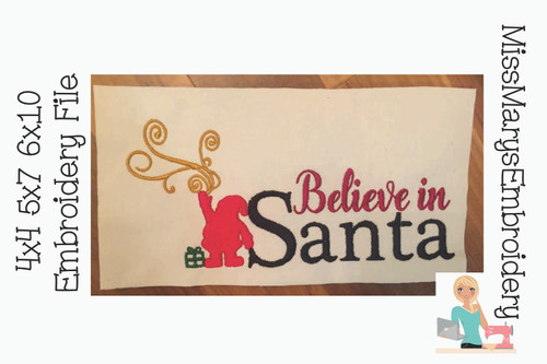 Believe in Santa Embroidery