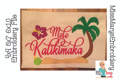 Mele Kalikimaka Embroidery