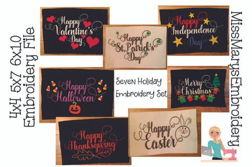 Happy Holiday Embroidery Bundle 