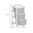 Cajonero Shia 3 Gavetas Cemento