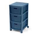 Cajonero Fique 3 Gavetas Azul Petróleo