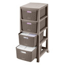 Cajonero Fique 4 Gavetas Mocca