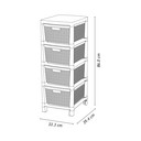 Cajonero Fique 4 Gavetas Cemento