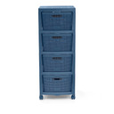 Cajonero Fique 4 Gavetas Azul Petróleo