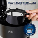 Cafetera, 5 Tazas de Capacidad, con Filtro Reutilizable, Botón con Luz de Encendido y Apagado, Color Negro, Oster