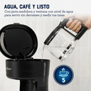 Cafetera, 5 Tazas de Capacidad, con Filtro Reutilizable, Botón con Luz de Encendido y Apagado, Color Negro, Oster