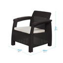 Set patio ferrara comfort y cooler table wengue