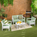 Set de Patio Baru 4pcs Verde/Blanco
