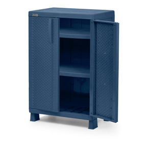 Armario Mediano Rattan Azul Petróleo