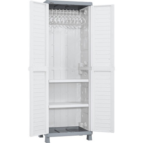 Armario Para Ropa Rattan Blanco/Gris