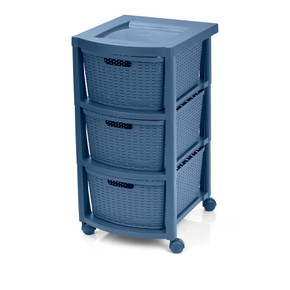 Cajonero Shia 3 Gavetas Azul Petróleo