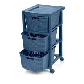 Cajonero Shia 3 Gavetas Azul Petróleo