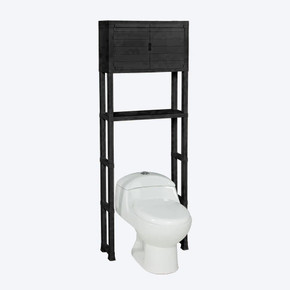 Estante Para Baño Con Puertas Negro