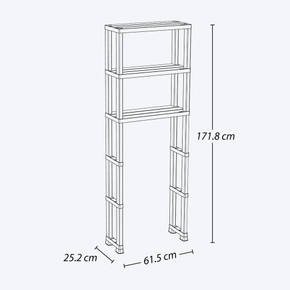 Estante Para Baño 3 Niveles Negro