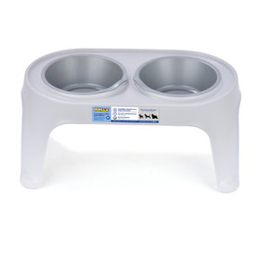 Plato De Comida Para Perro Mediano Gris