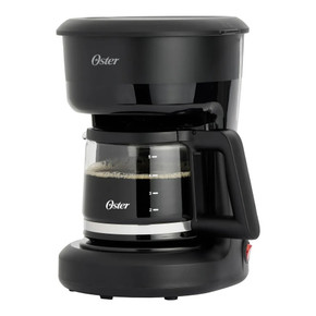 Cafetera, 5 Tazas de Capacidad, con Filtro Reutilizable, Botón con Luz de Encendido y Apagado, Color Negro, Oster
