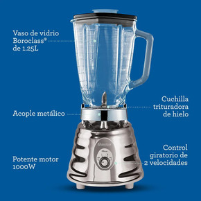 Licuadora Osterizer cromada de 2 velocidades, Oster