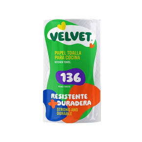 Papel Toalla Velvet 136 hojas