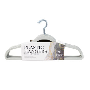 Plastic Hangers With Notches 20 Pack