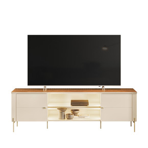 Mesa TV Brasilia White/Canela