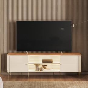 Mesa TV Brasilia White/Canela