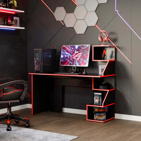 Escritorio Gamer Agon Negro/Rojo