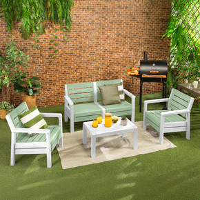 Set de Patio Baru 4pcs Verde/Blanco