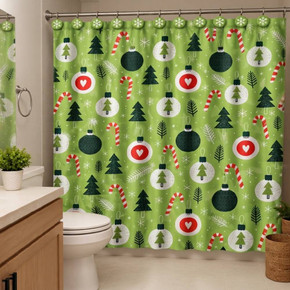 Cortina de Baño con Hooks Navideña