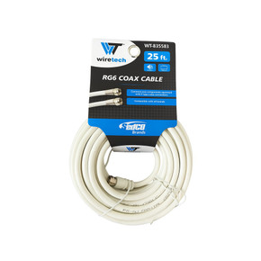25 FT. White RG6 Dual-Shield Coaxial Cable